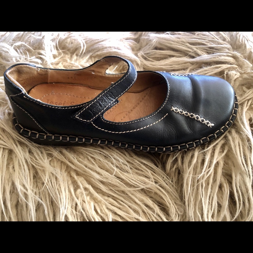 Josef Seibel  Black Stitched Mary Jane